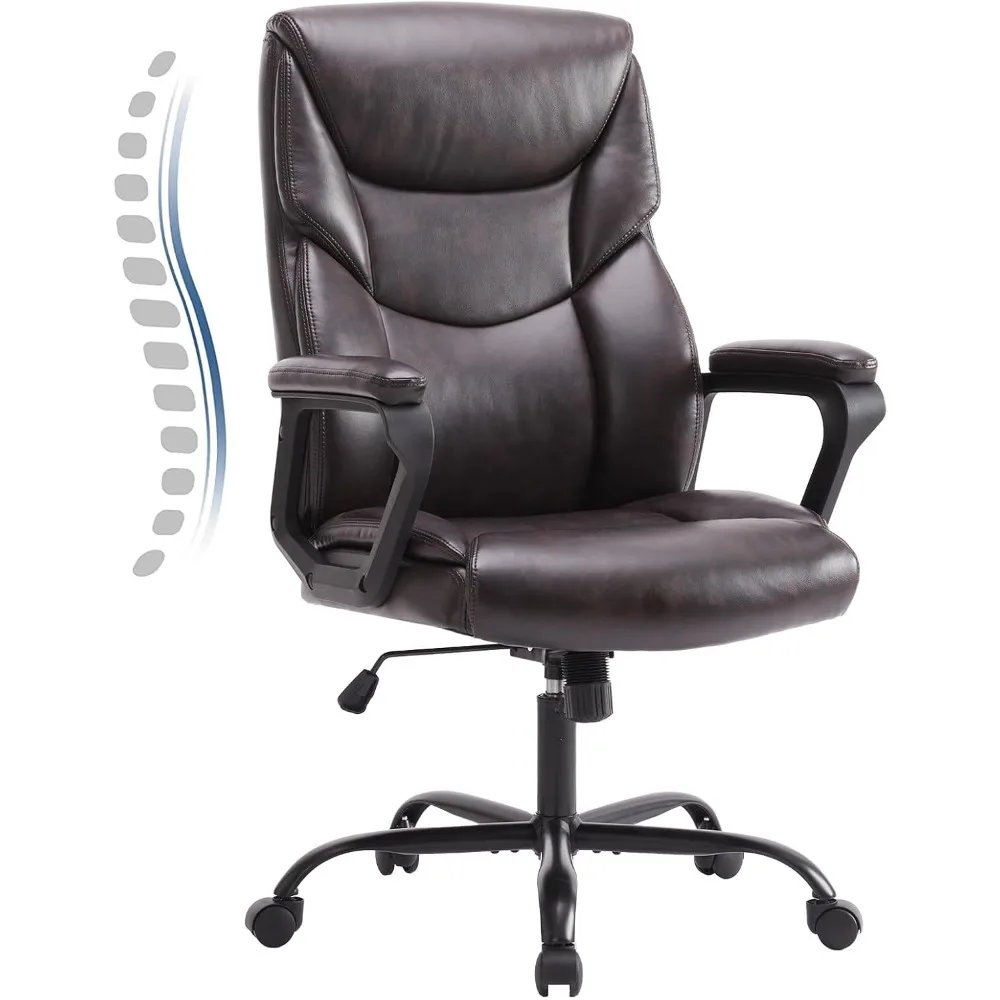 

Executive High Back Office Desk Chairs with Arms Wheels, PU Leather