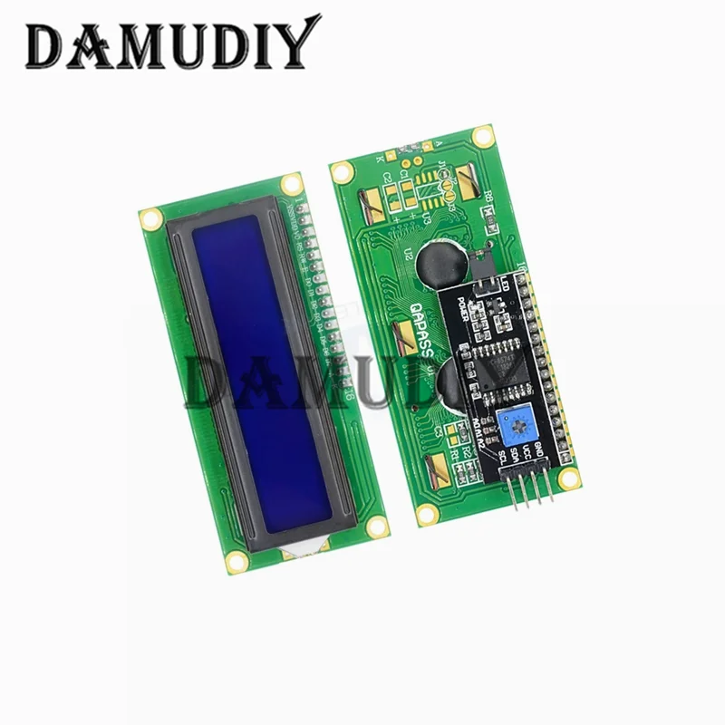 LCD1602+I2C Modul Blau/Gelb Grün Bildschirm 16x2 Zeichen LCD Display PCF8574T PCF8574 IIC I2C Schnittstelle 5V für Arduino