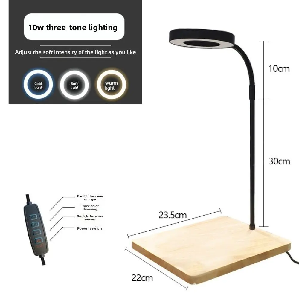 10W Aquarium LED-Lampe mit Verstellbarer Höhe und Holzplatte, Multifunktionale USB-Aufladung für Aquarienbeleuchtung – Detail 5