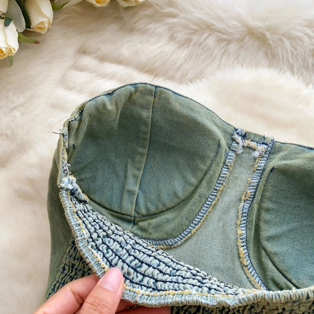 Sexy Spliced lace Chic Crop Top Korean Tanks Top Women Women Corset Bustier  women clothing