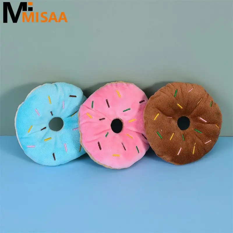 Soft Dog Donuts Plush Pet Dog Toys Doughnut Design Playing With Pets For Fun And Relieve Boredom Relieve Stress Dog Toys