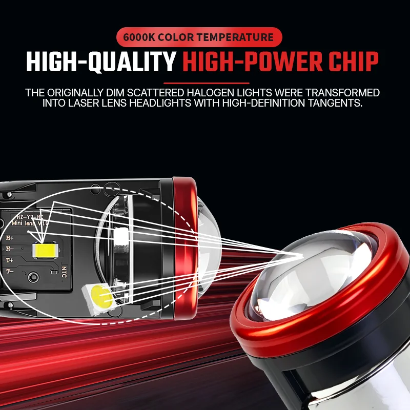 Y7D LED H4 Bi Canbus Mini Lens 6000K High Low Beam Turbo Fan CSP Chips Auto LED H4 Lamp Bright Tangent Focusing 12V 24V