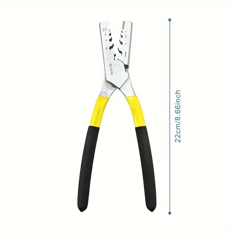 PZ0.5-16 250pcs Kit GT Copper Connecting Pipe Wire Joint Small Copper Tube Terminal Cable Lug Ferrule Hand Crimping Tool