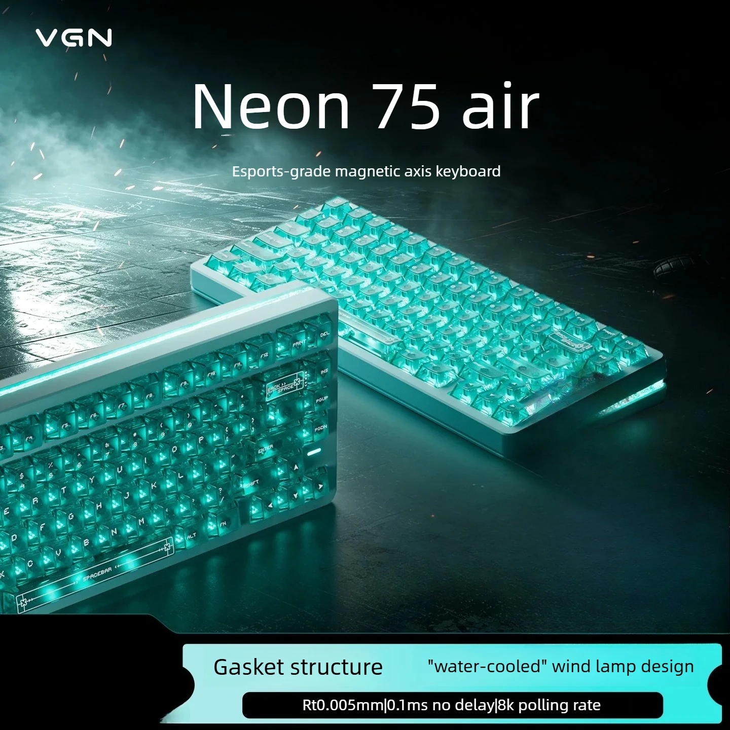 VGN Neon75 Air Magnetic Switch Gaming Keyboard Gasket Structure  RGB 8K Polling Rate Esports Mechanical Keyboard For PC Gamer
