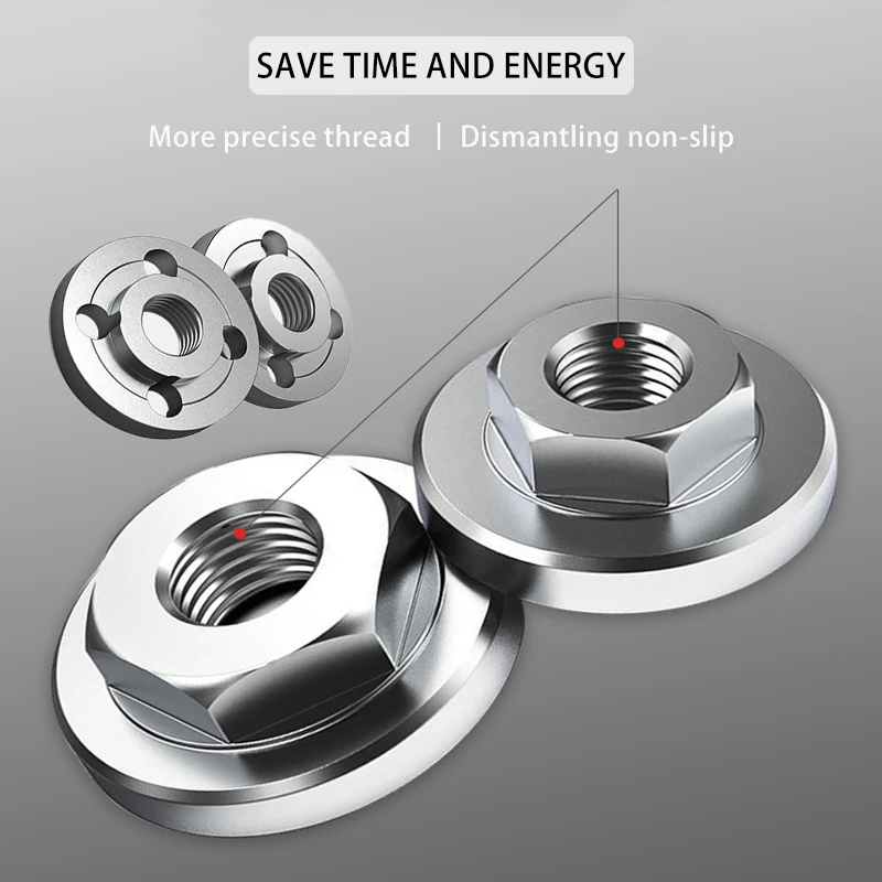 Imagem -04 - Conjunto de Substituição de Rosca para Rebarbadora Metal Pressure Plate Flange Interna e Externa Nut Tools M10 M14 10 mm 14 mm Pcs