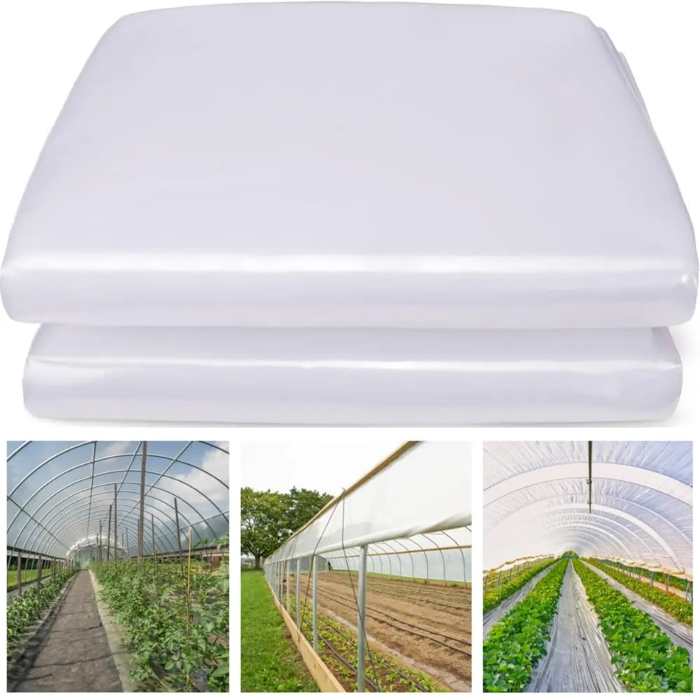 Clear enhouse Plastic Sheeting - 6 mil - 4 Year UV Resistant Polyethylene enhouse Film, Replacement Cover, Hoop House