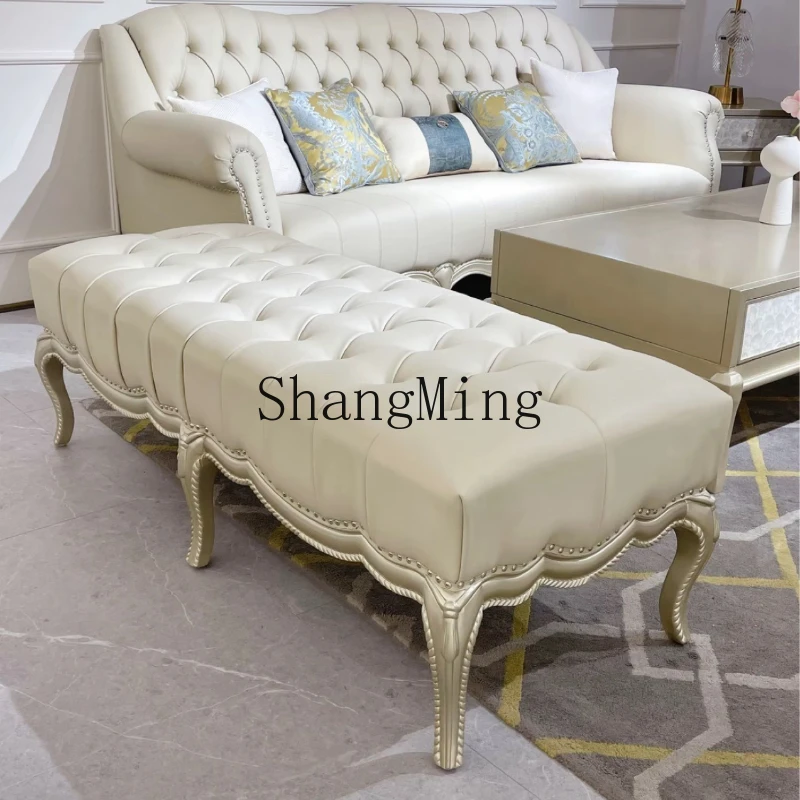 

ZYY household bedside bedroom solid wood sofa bed stool light luxury household stool