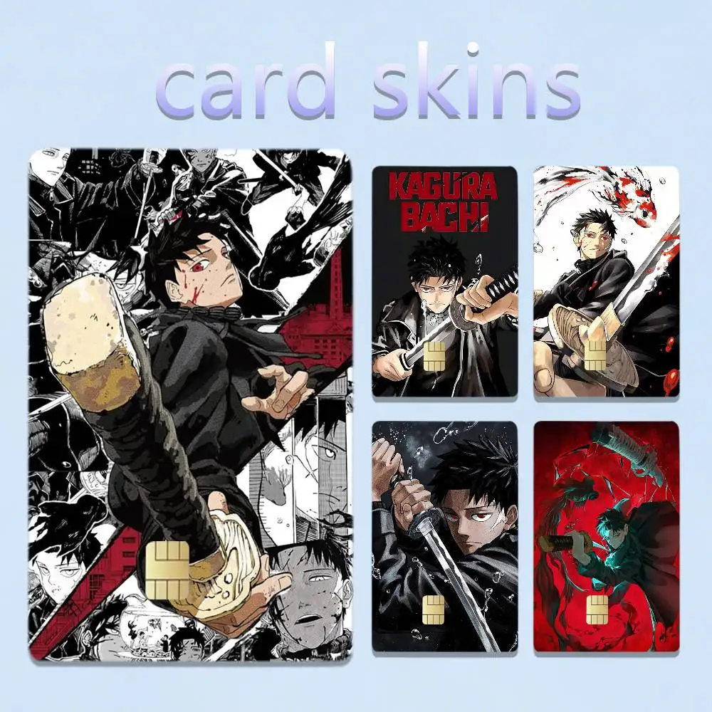 Japan Classic Anime K_Kagurabachi 4pcs 1Set Laser Holographic Sticker Skin Cover for Credit Bank Debit Card