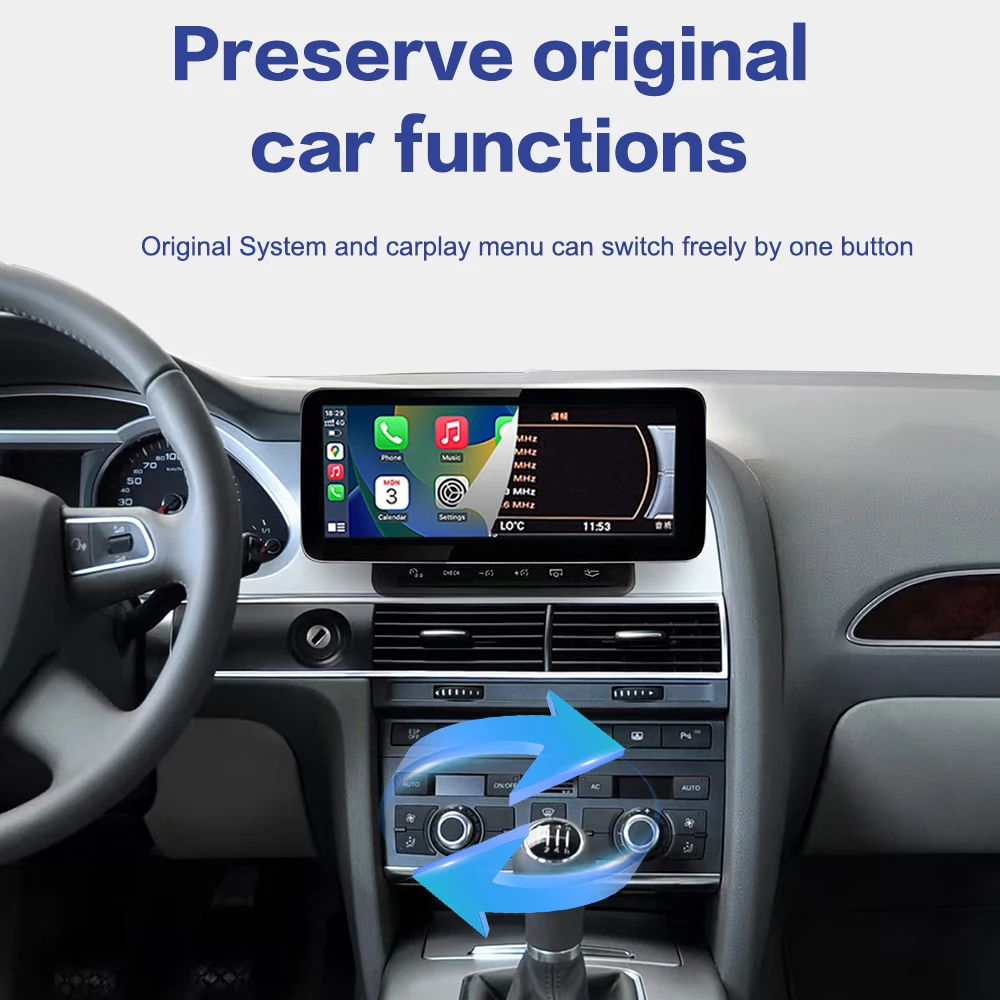 

12.3 Inch Android 13 Wireless Carplay Digital Dashboard GPS Navi Player Original Stereo Car Radio For Audi A6 C6 2005-2009