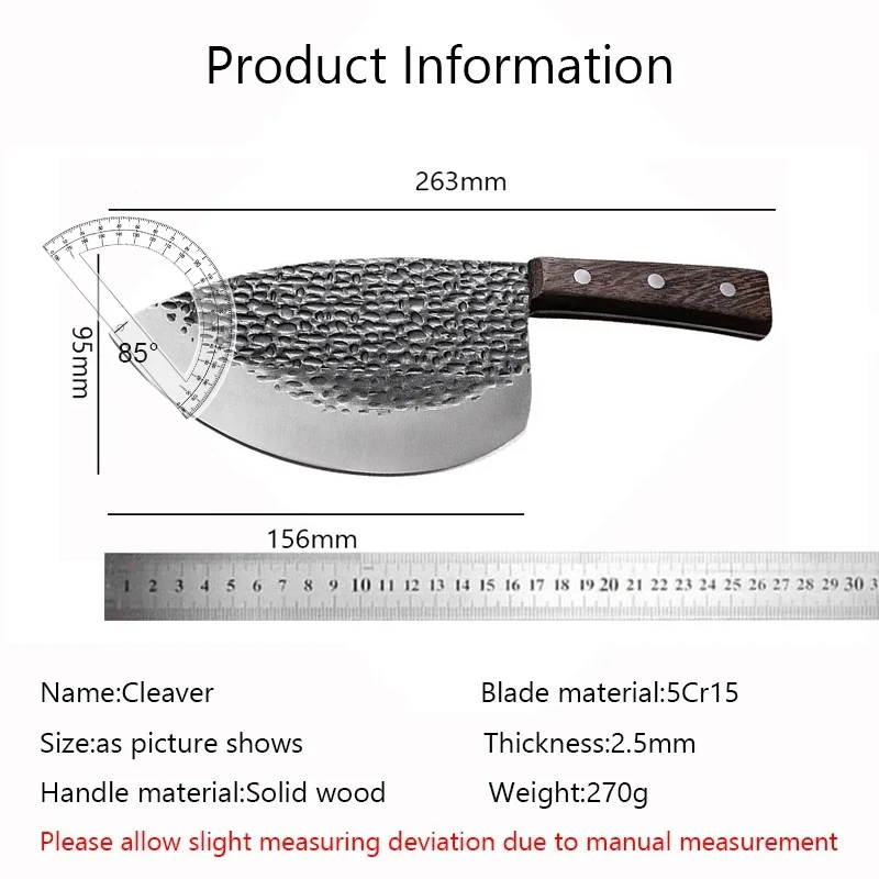 Tuna Fish Knife Hand Forged Butcher Chef Slicing Knife High Carbon Steel Full Tang Fillet Knife Kitchen Tools Wood Handle Knives