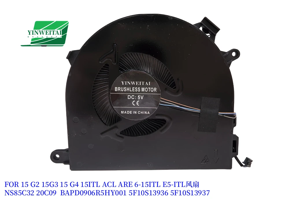 

Fan For Lenovo ThinkBook 15 G2 Gen2 G3 G4 G5 15ITL E5-ITL ARE BAPD0906R5HY001 5F10S13936 5F10S13937 BAPC0906R5HY001 NS85C32