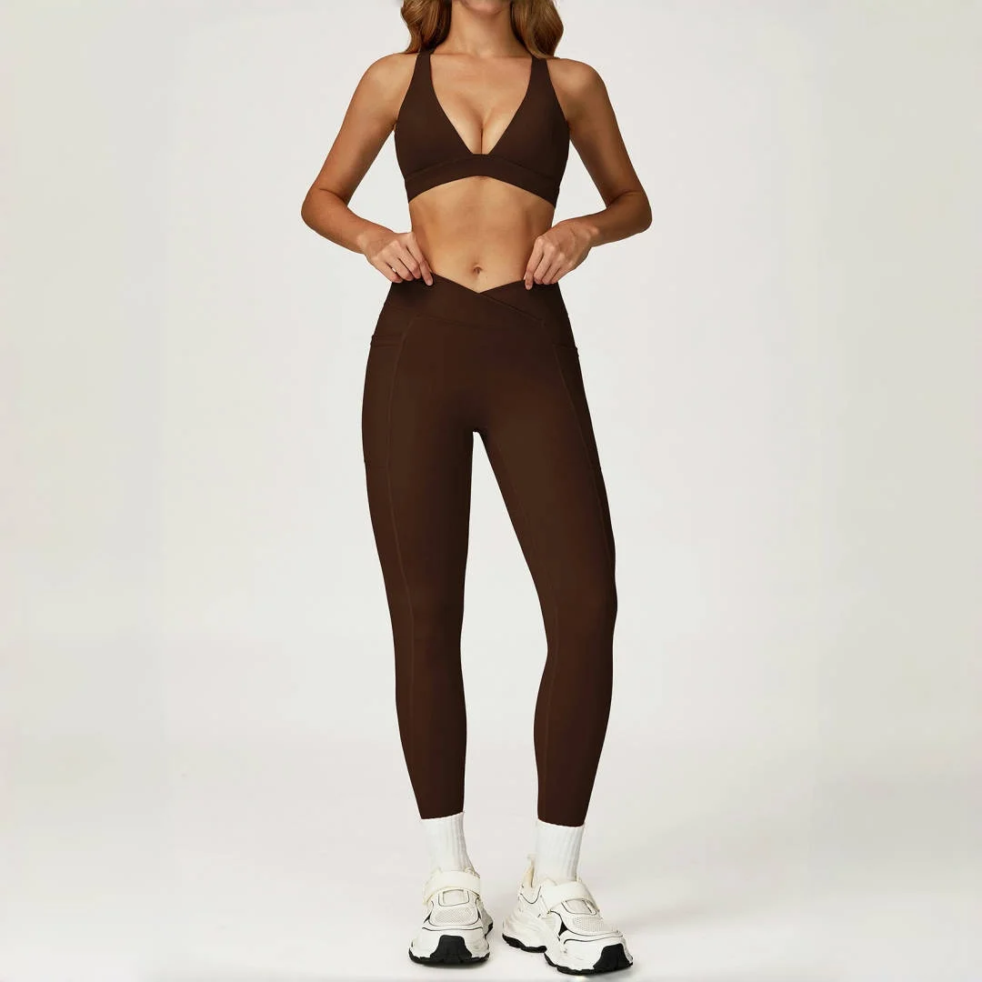 

High Waist Pants Sports Yoga Set Tight Backless Sexy Bra Shorts Outfit Outdoor Running Fitness Leggings Sports Vest Sportswear