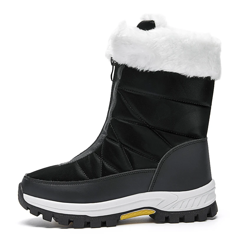 

Men Women Winter Snow Boots Shoes Sneakers Cotton Casual Thickened Chunky Sole Resistant Plush Ankle Outdoor Leather Thickened