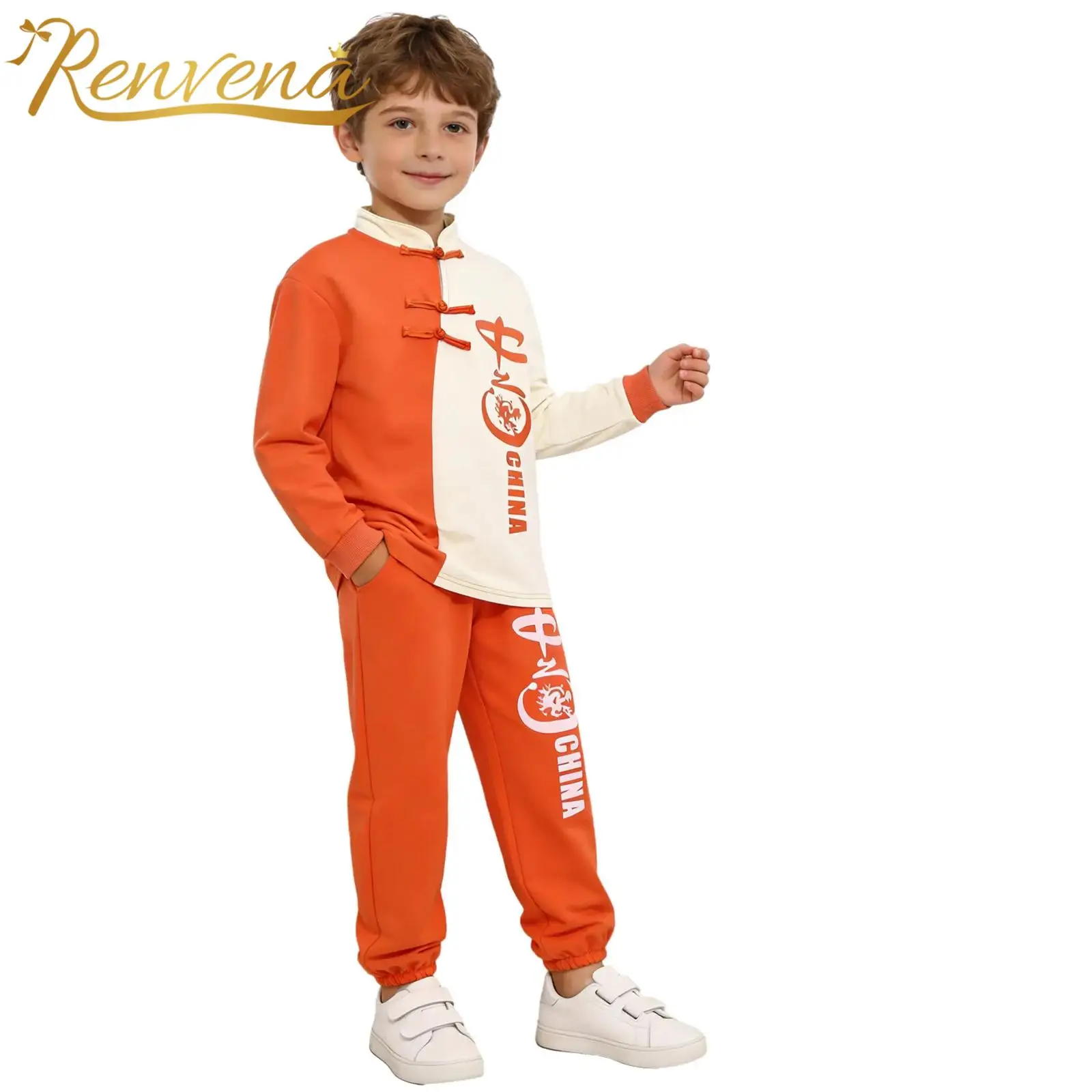 

Детские костюмы для занятий боевыми искусствами для мальчиков, комплекты для ушу, традиционная одежда, комплекты с принтом, комплект одежды для выступлений на Китайский Новый год, комплект Ханьфу