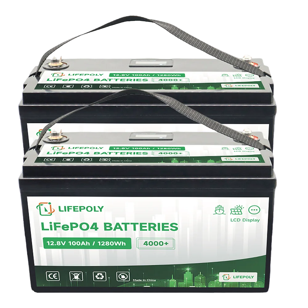 New 12V 50Ah 100Ah LiFePO4 Battery Pack Lithium Iron Phosphate System Built-in BMS for Solar Golf Cart EV RV 4000+ Cycles IP65