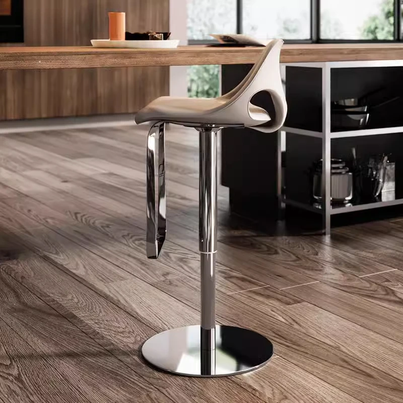 Taburete de Bar de altura ajustable, silla giratoria única, moderna, de lujo, taburete de Bar marrón, muebles de Banqueta resistentes nórdicos para desayuno