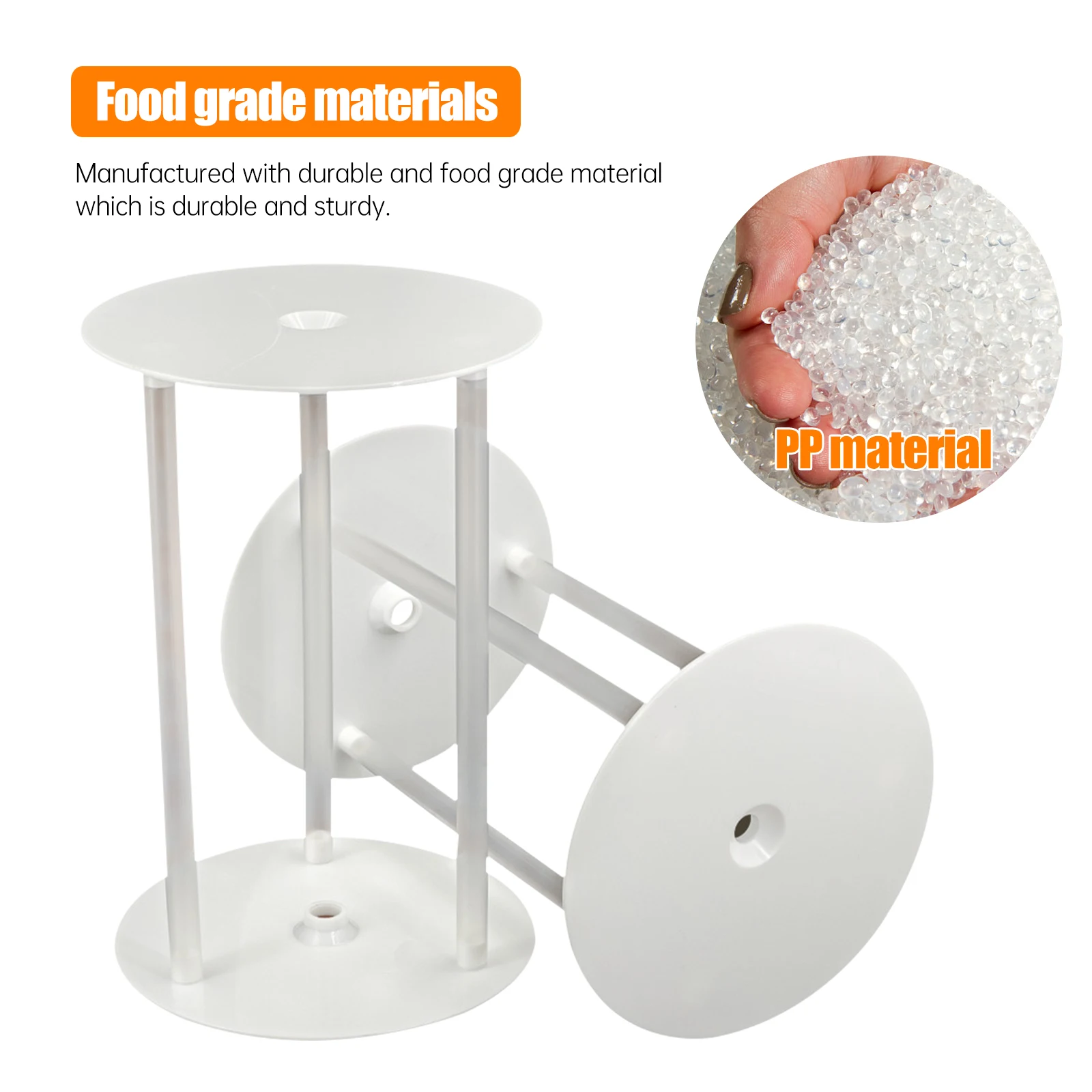 4 Sets Multi-Layer Piling Support Bracket Food Grade Material Stable Dessert Display Stand Simple Design Home Party Use