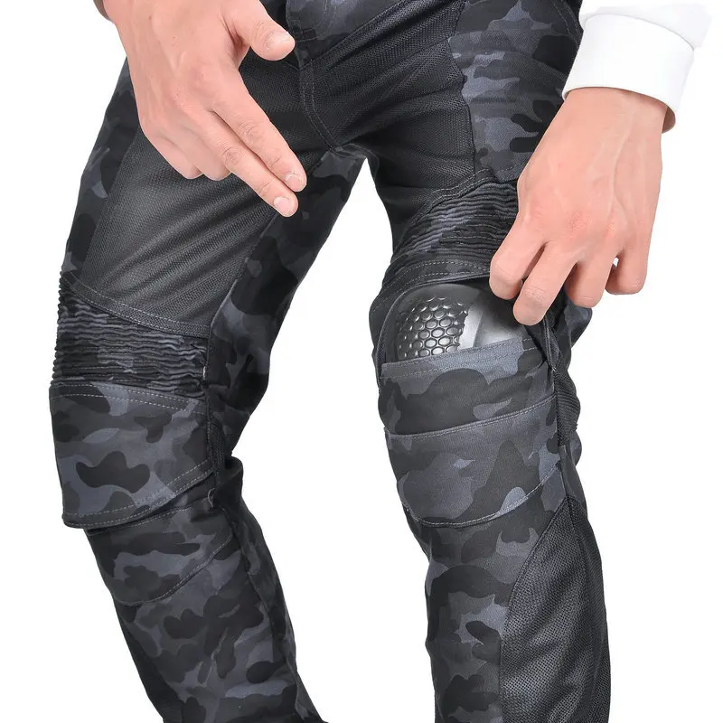 VOLERO Motorcycle Jeans Blue Camouflage Summer Mesh Breathable Motorcycle Slim Fit Anti Fall Riding Pants view 3