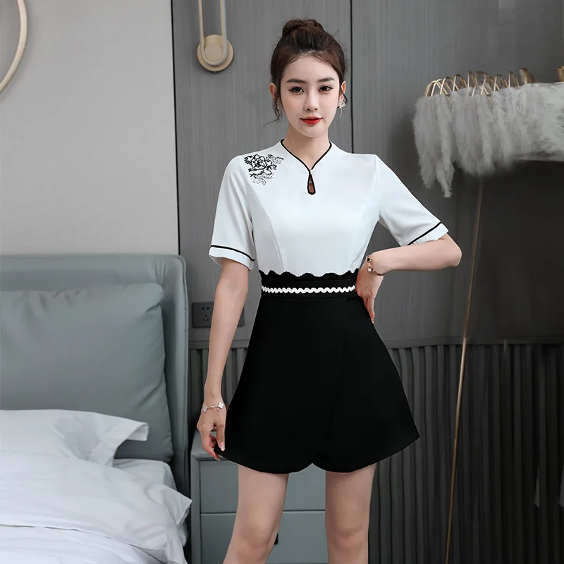 2023 Autumn Spa Beautician Beauty Suit, Foot Bath Massage Technician Suit, Sauna Workwear Set, High-end and Atmospheric Workwear