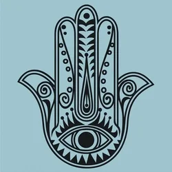 The Hamsa Hand Wall Decal Sticker , Hamsa Vinyl Wall Decal Muslim House Protection Housewares Decor Sticker,IS2011