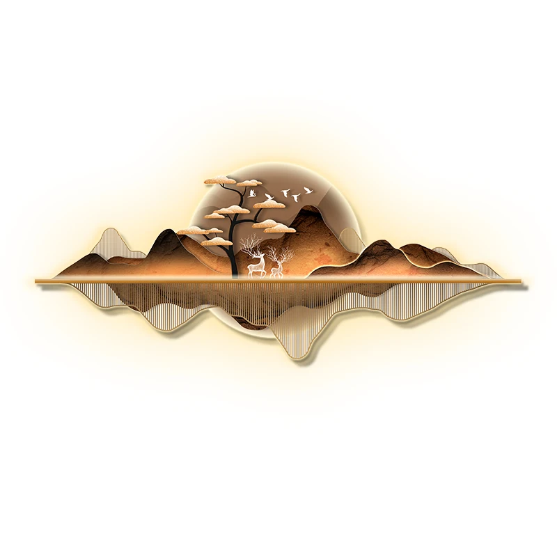 A lâmpada de parede LED da sala de estar, parede de fundo do sofá, luxo leve e pintura de luz de sentido sofisticado, quarto moderno e simples m