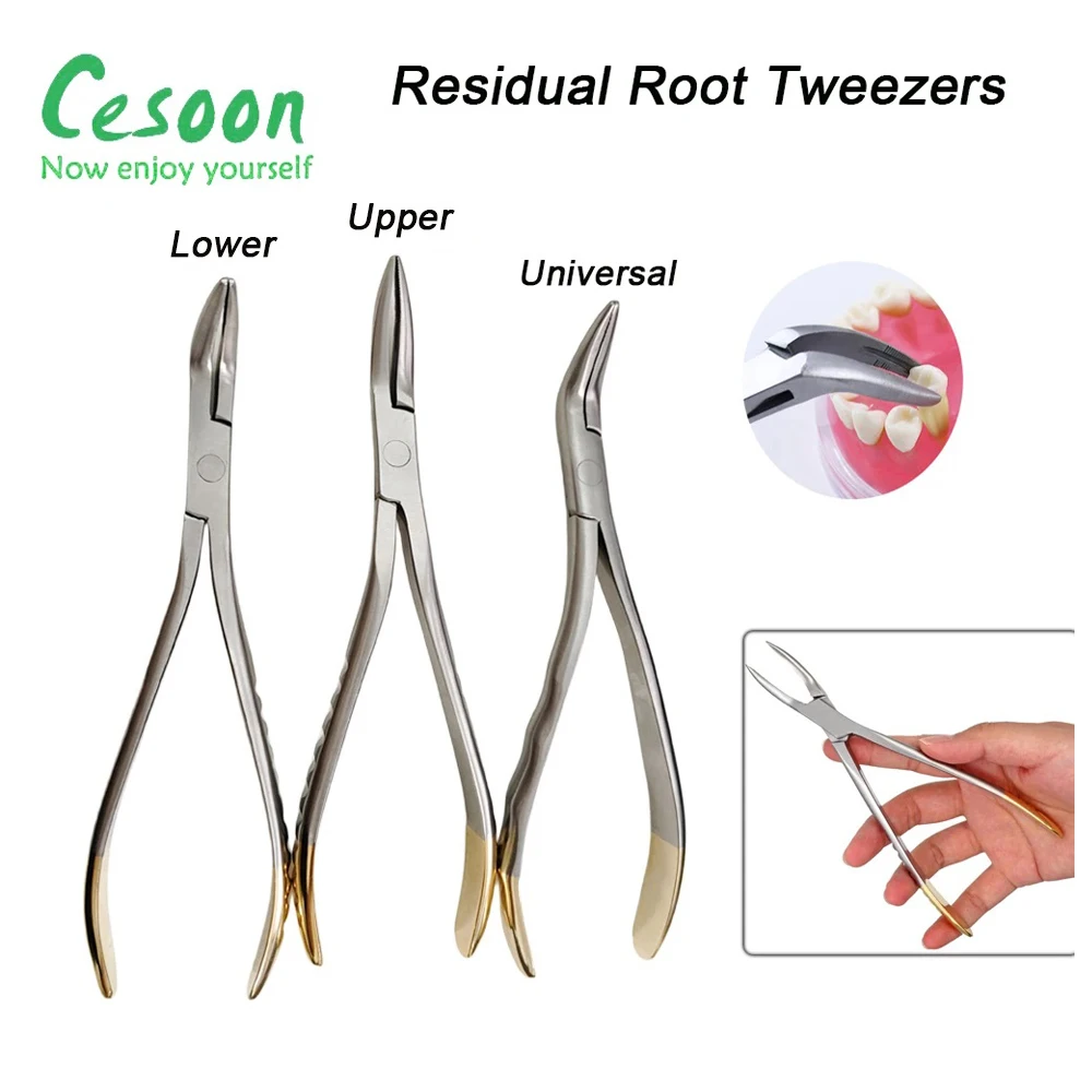 

1/3pcs Dental Residual Root Tweezers Tooth Extraction Fragment Forcep Pliers Upper Jaw Lower Mandible Universal Dentist Tools