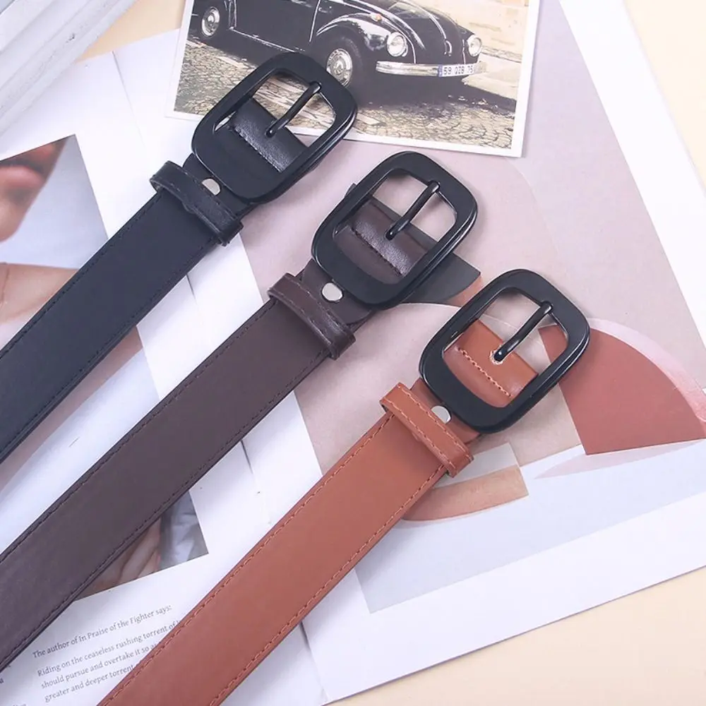 حزام جلد عتيق متعدد الاستخدامات للرجال ، حزام خصر بإبزيم دبوس ، علامة تجارية فاخرة ، أعمال وترفيه