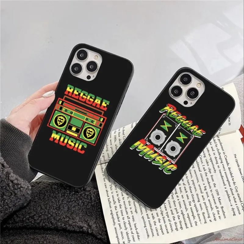 Reggae Music Mobile Phone Case for iPhone 14 13 12 11 XS X 8 7 6 Plus Mini Pro Max SE 2022 Black Soft Phone Cover Funda