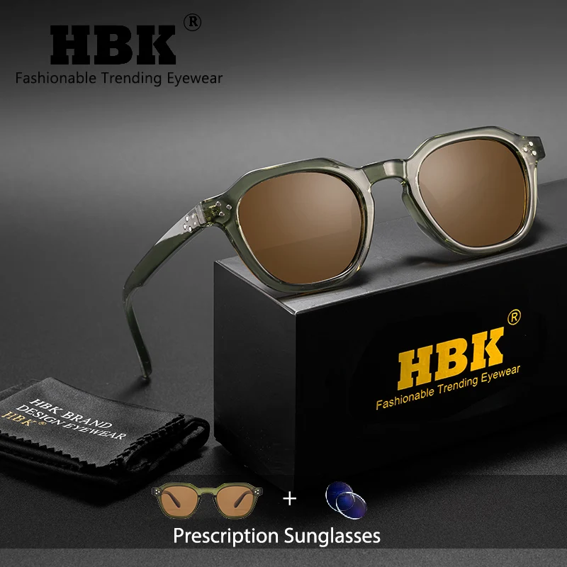 

HBK мужские солнцезащитные очки по рецепту, классические круглые солнцезащитные очки из поликарбоната, индивидуальные солнцезащитные очки, женские оптические очки для путешествий и вечеринок