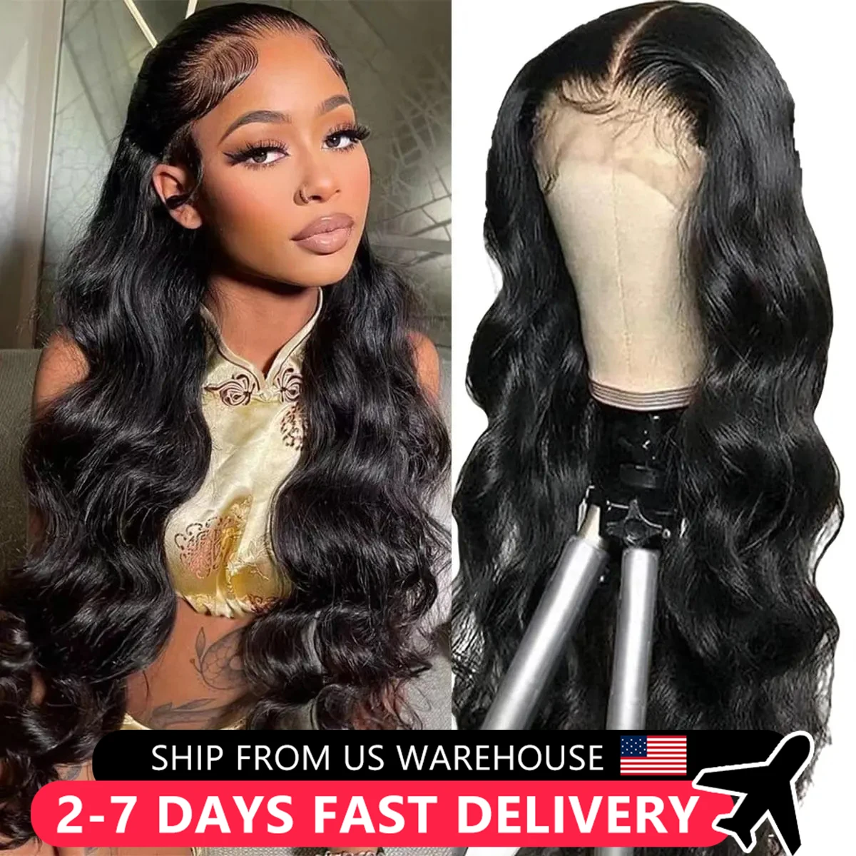 13x4 13x6 Glueless Wig Body Wave HD Transparent Lace Front Wig Human Hair Brazilian Pre Plucked 4x4 Lace Closure Wigs For Women