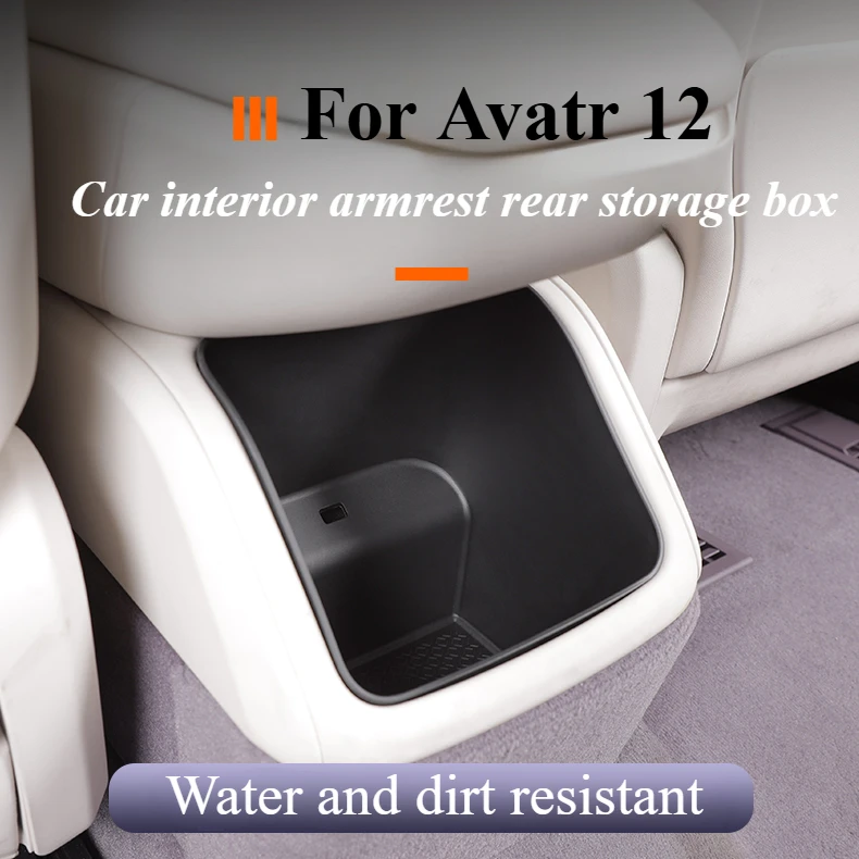 For Avatr 12 Car interior armrest rear storage box Water and dirt resistant central control storage case