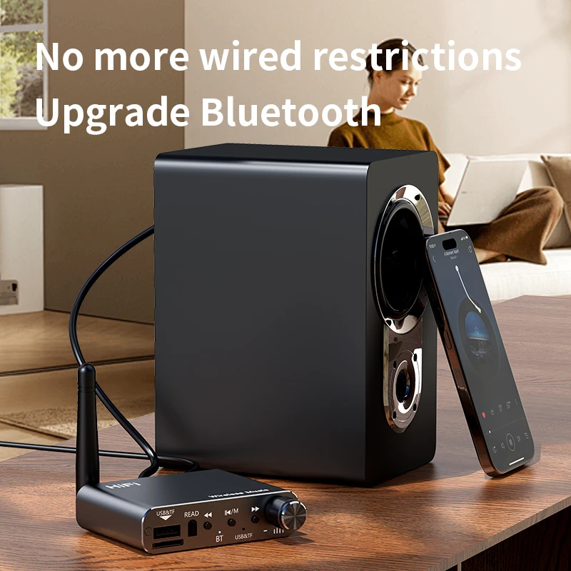 2 IN 1 Bluetooth 5.4 Audio Transmitter Receiver 3.5MM AUX RCA USB U-Disk HIFI Stereo Music Wireless Adapter DSP Decoding - view 4