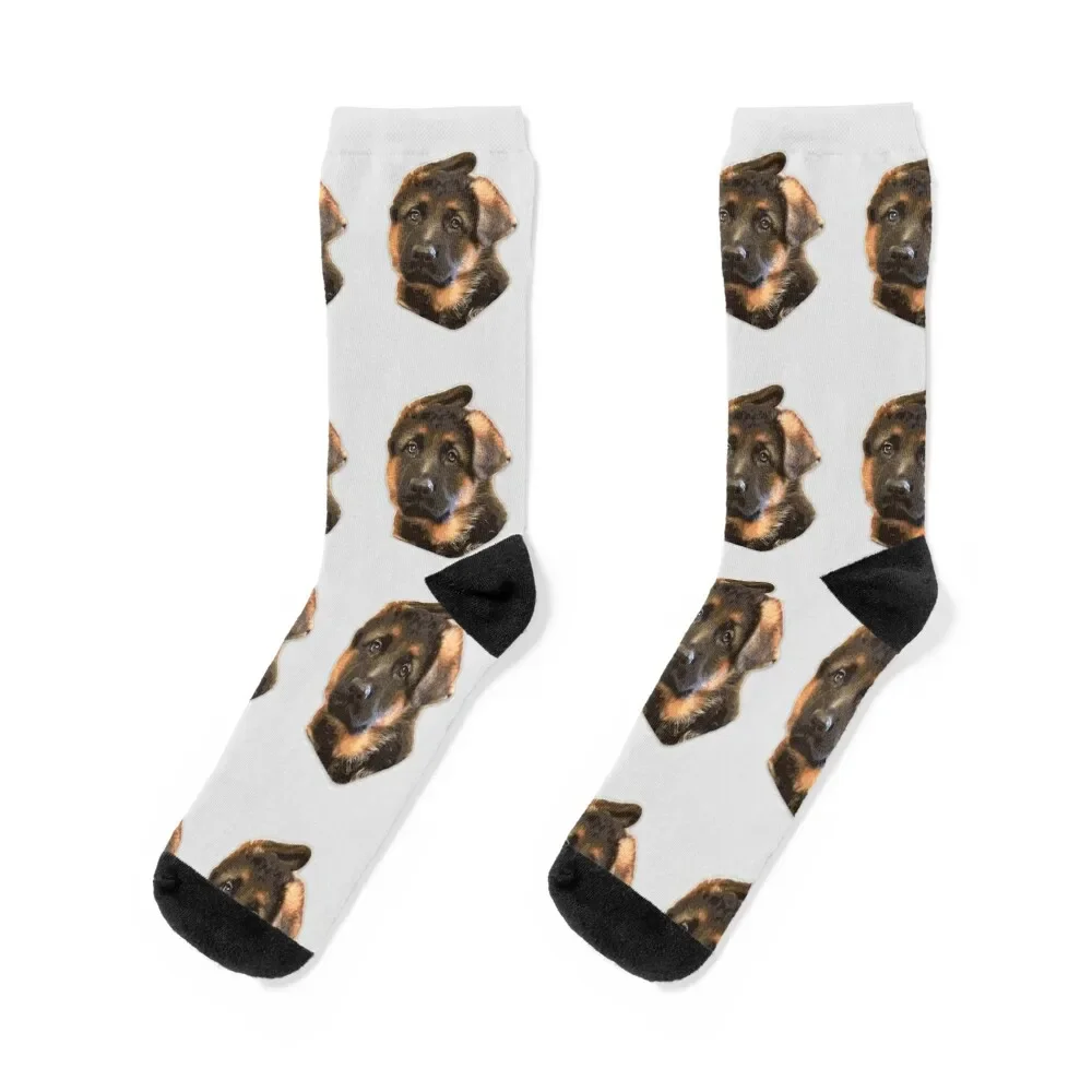 

German Shepherd Puppy Dog Ears Socks hip hop happy Rugby custom Socks For Man Women's