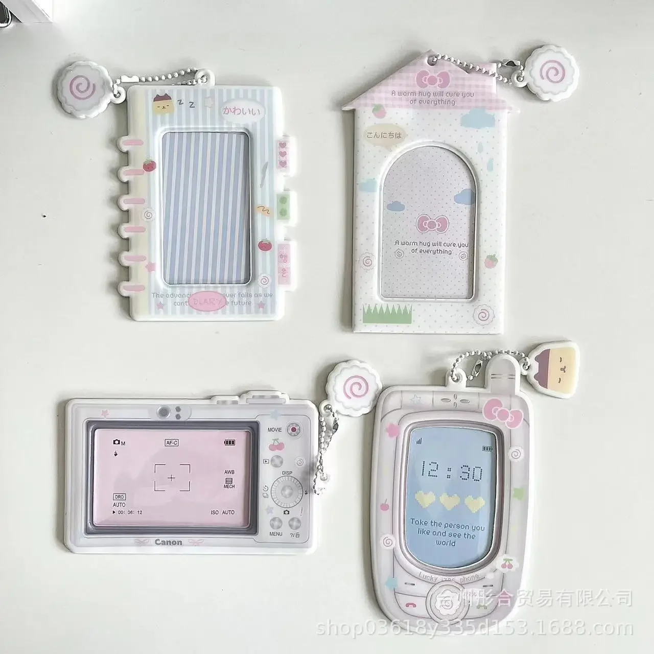 Korean Ins Cute Camera Phone Design Idol Card Holder Girl Photocard Holder Sleeves Protective Collect Pendants Gift