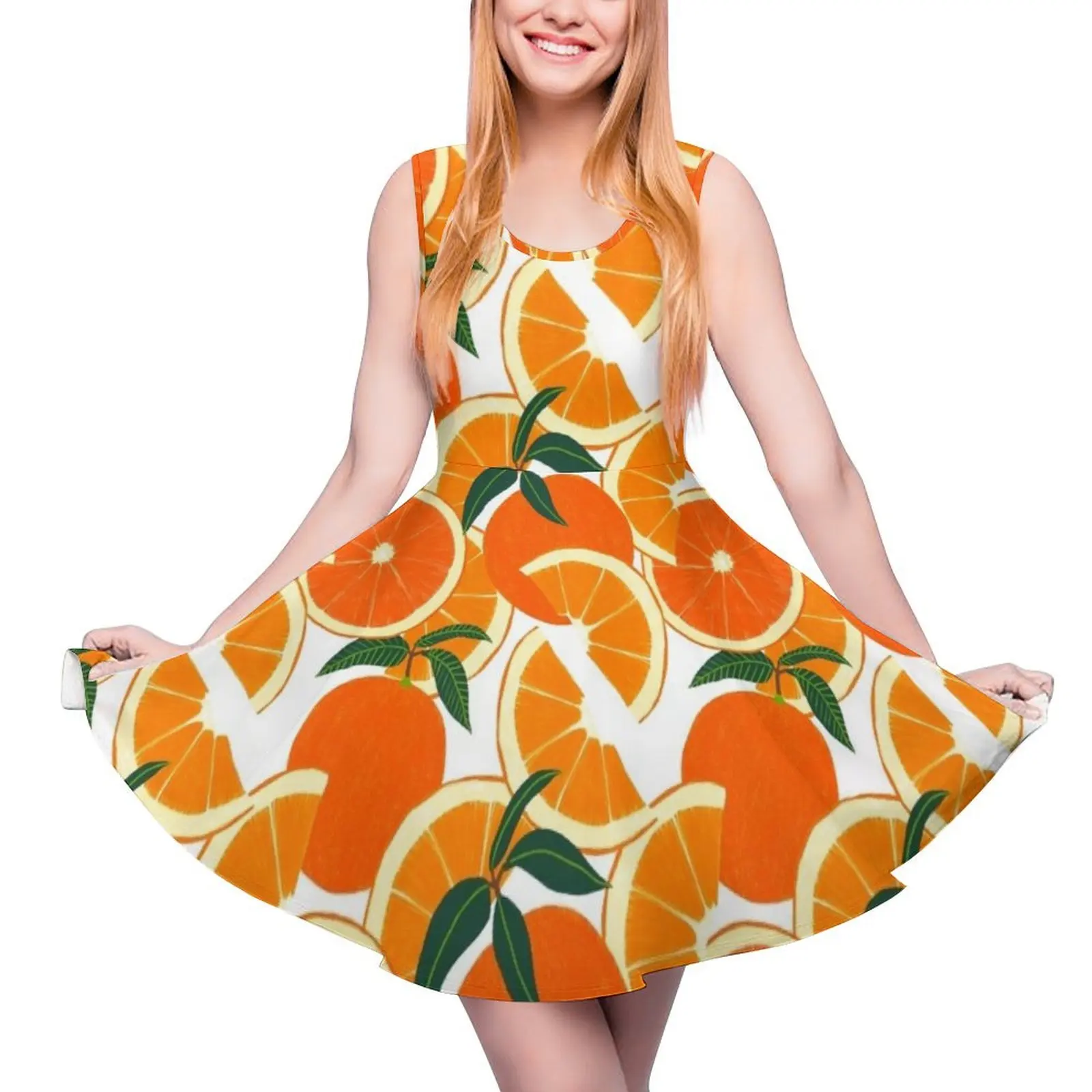 

Orange Harvest - White Sleeveless Dress summer dresses ladies 2024 Woman fashion long dresses for women dress for women summer