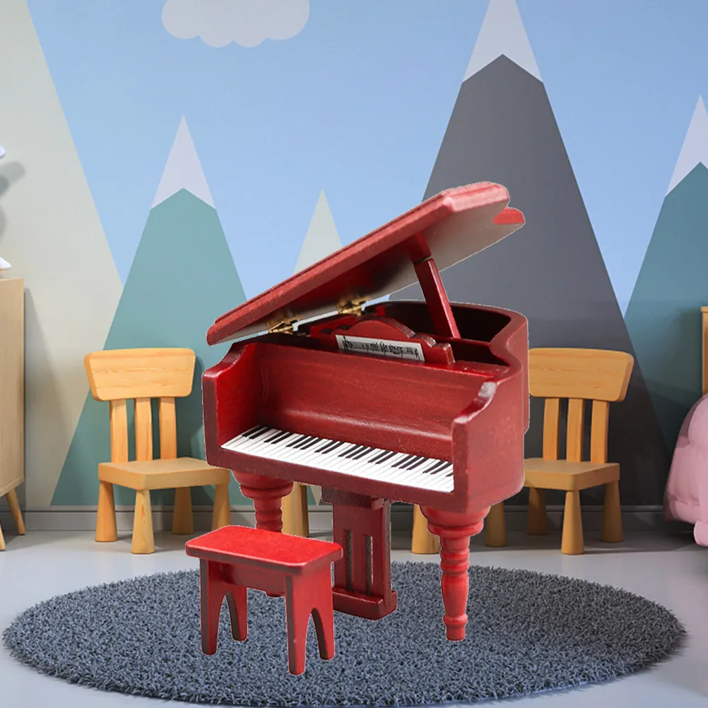 

Miniature Piano Ornament Handcrafted Wooden Design for Mini House Interior Small Piano Adornment Ideal for Musical Room Setup