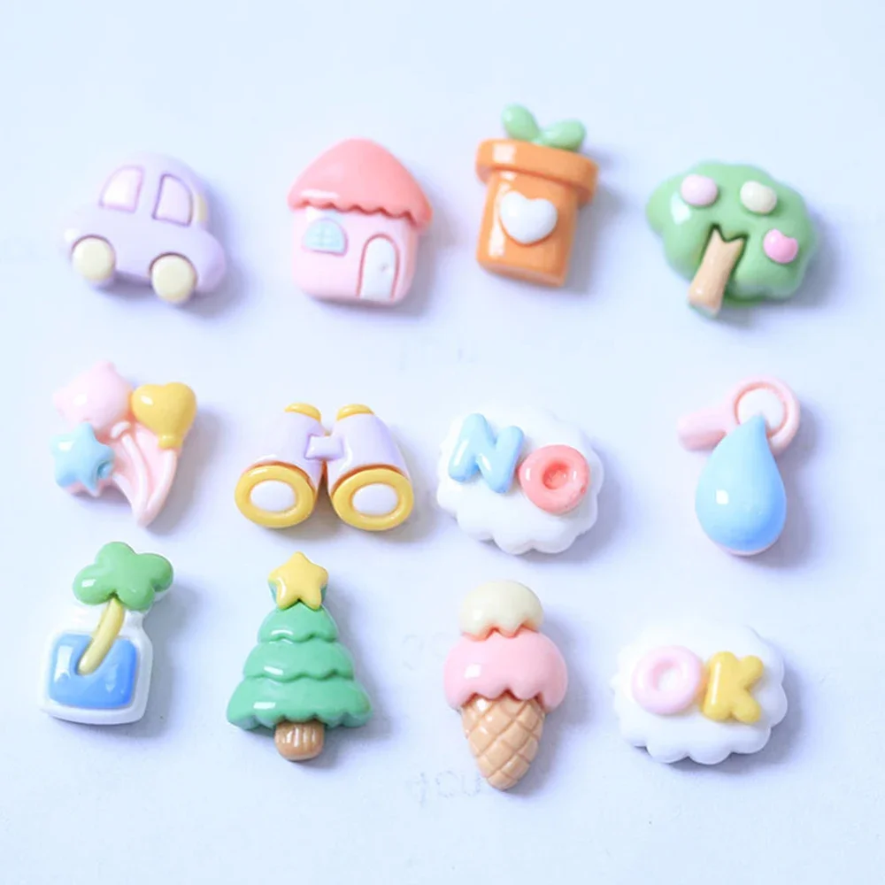 30PCS Cartoon Mini Home Series Resin Flat Back Cabochons For Hairpin Scrapbooking DIY Jewelry Craft Decoration Accessories