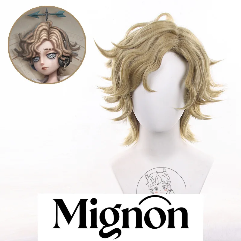Identity V Meteorologist Cosplay Wig Sandy Side Part Teased Short Curls Stock Halloween Gift