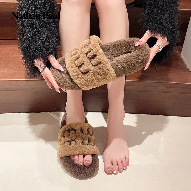 2024 new slippers women cotton mop open-toed shoes women\'s slippers trendy fashion warm winter lazy slippers