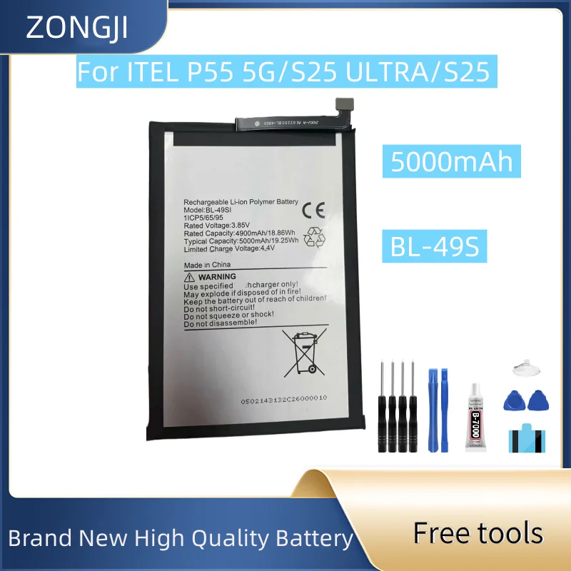 New Battery 3.85V 5000mAh BL-49SI For ITEL Battery Mobile Phone Battery +Free Tools