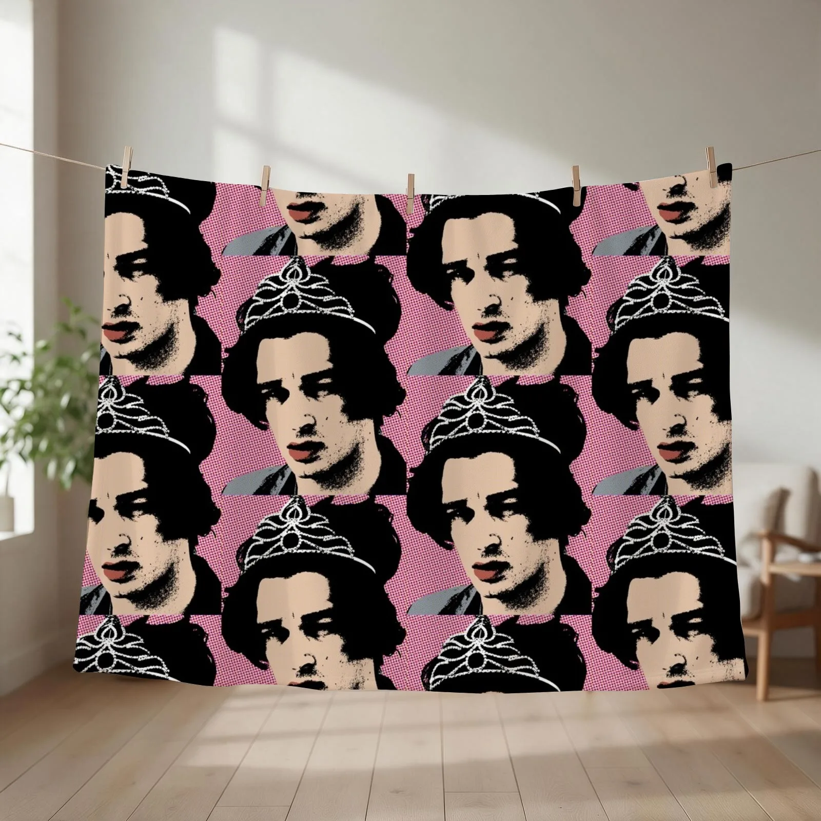 Matt Healy style pop art Throw Blanket couch cozy soft plush fuzzy picnic outdoor blanket