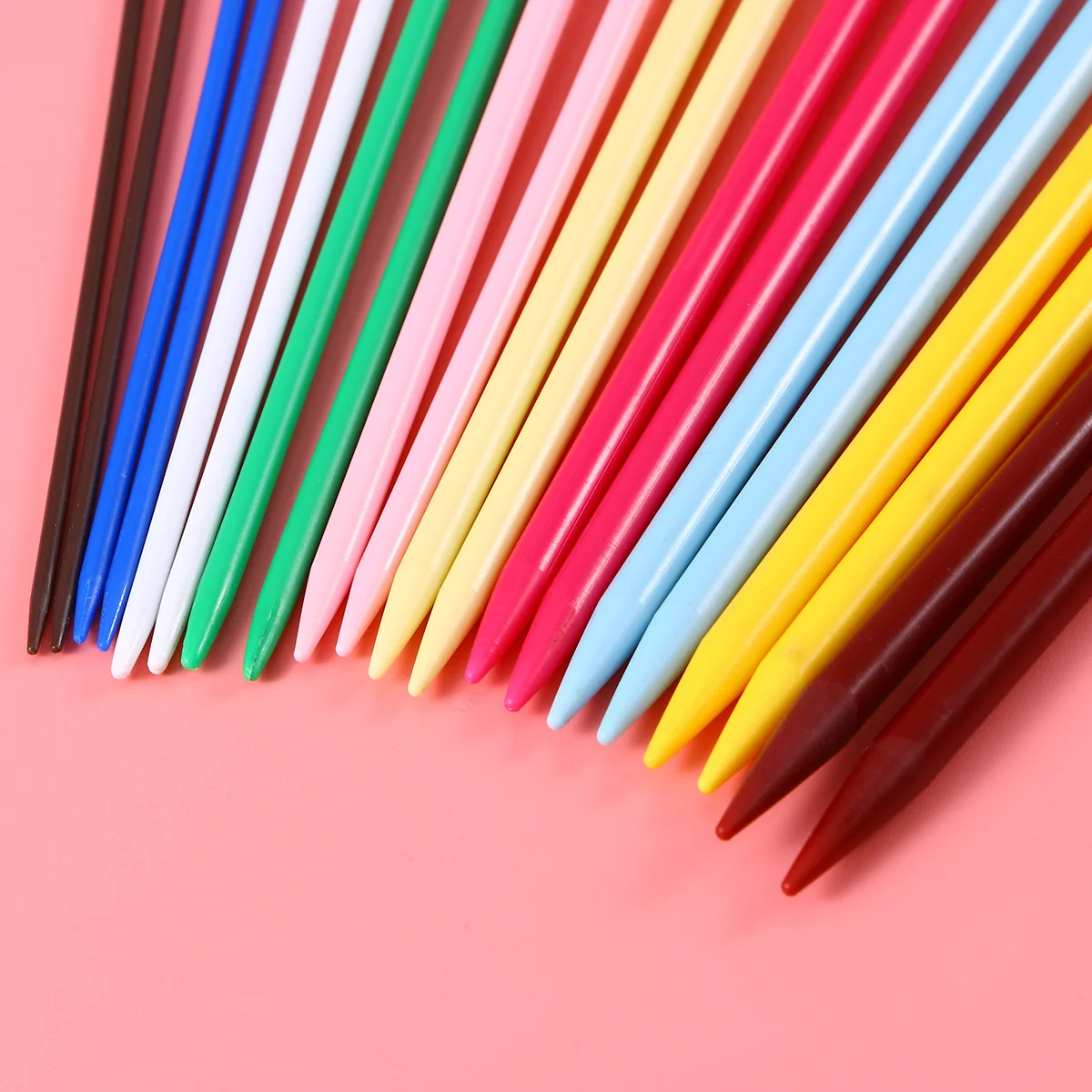 

10Pairs Straight Single Pointed Knitting Needles Plastic Steel Wire Durable 25cm Size 2.0mm-6.5mm Knitting Kit Smooth Finish