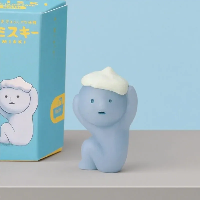 New-Hot Smiski Bath Serie Mistero Carino Glow In The Dark Green Doll Action Figures Cartoon Desktop Blind Box Modello Regalo Bambola Giocattoli