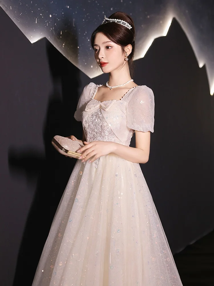 

Ele Evening Gown Women's High-End Sensation Music Solo 8th Anniversary Luxury Exquisite Floor-Length Dr for Banquet