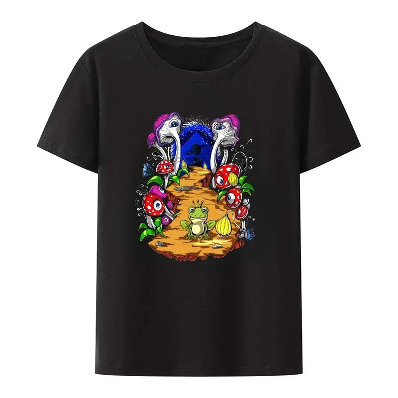 Summer Hot Sale Men T Shirt Fashion Mushrooms T-Shirt Funghi Fungus Botanical Garden Plant Print Art Fruit Flower O-Neck Tops