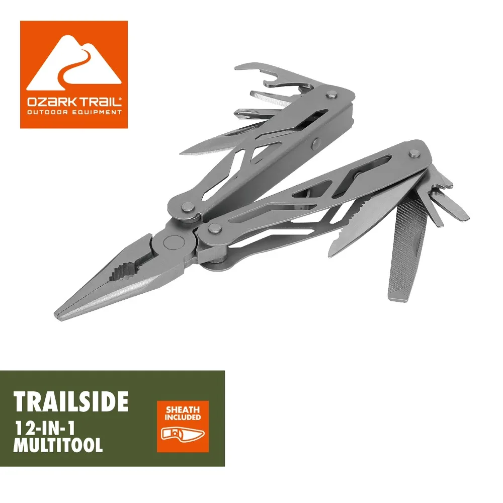 Versatile 12 in 1 Camping Multi Tool with Sheath