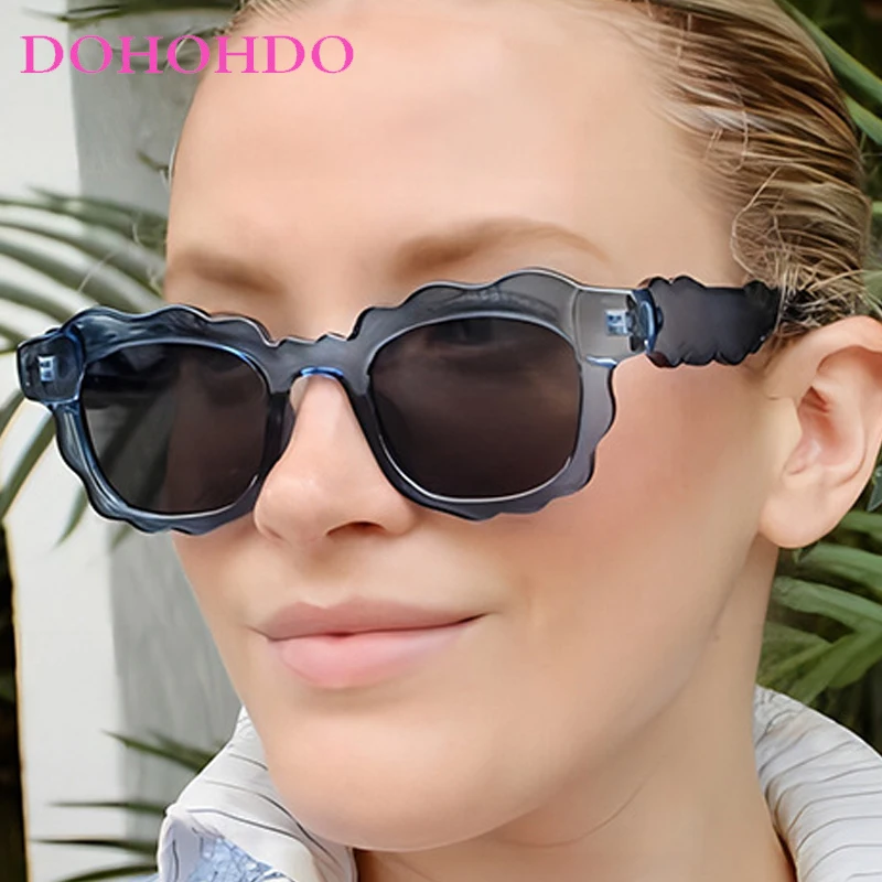 

Retro Big Frame Irregular Square Sunglasses For Men Women Trendy Luxury Brand Personality Street Shooting Sunshade Glasses UV400