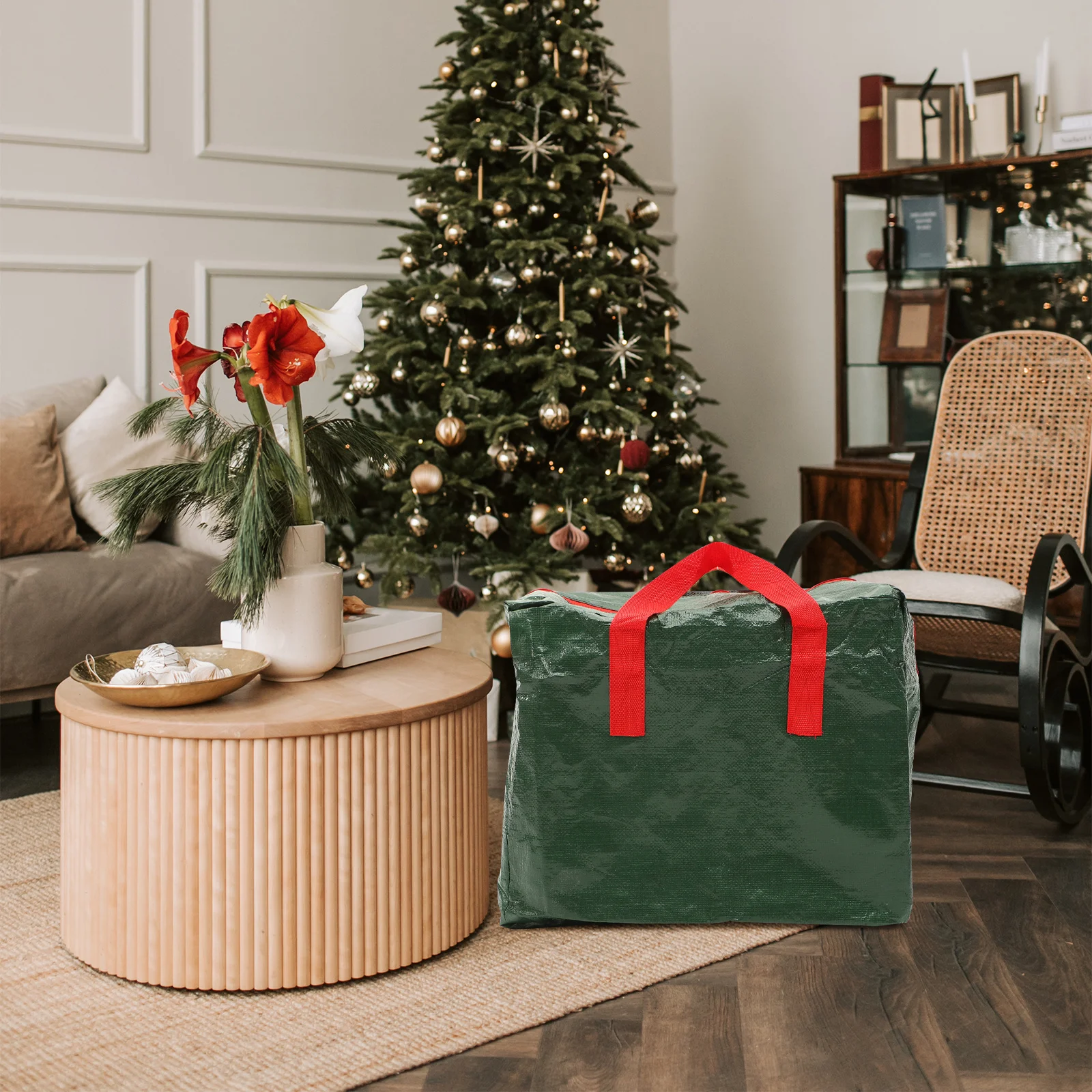 

Christmas Tree Storage Bag Heavy Duty Waterproof Zipper Xmas Tree Organizer for Holiday Gift Storage Household Bag