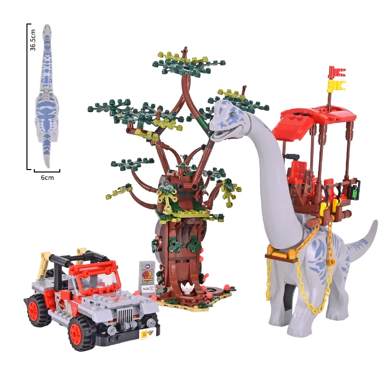 MOC Jurassic World Park Wrist Dragon Wonder Model Building Blocks modello di dinosauro mattoni giocattoli educativi fai da te per bambini regali