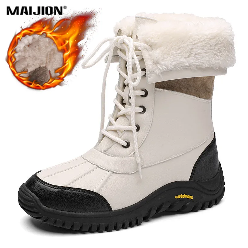 

Anti-slip Hight Tube Plus Velvet Walking Snow Boots Women Trekking Hiking Sneakers Winter Warm Outdoor Comfortable Cotton Shoes